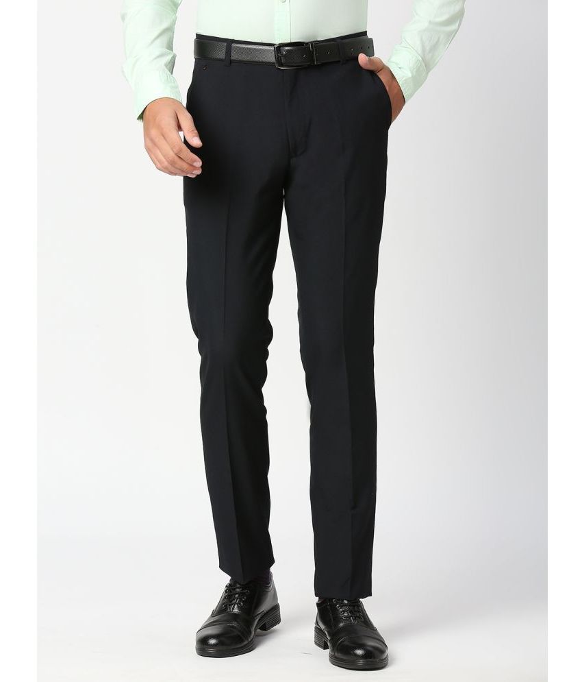     			Solemio Slim Flat Men's Formal Trouser - Black ( Pack of 1 )