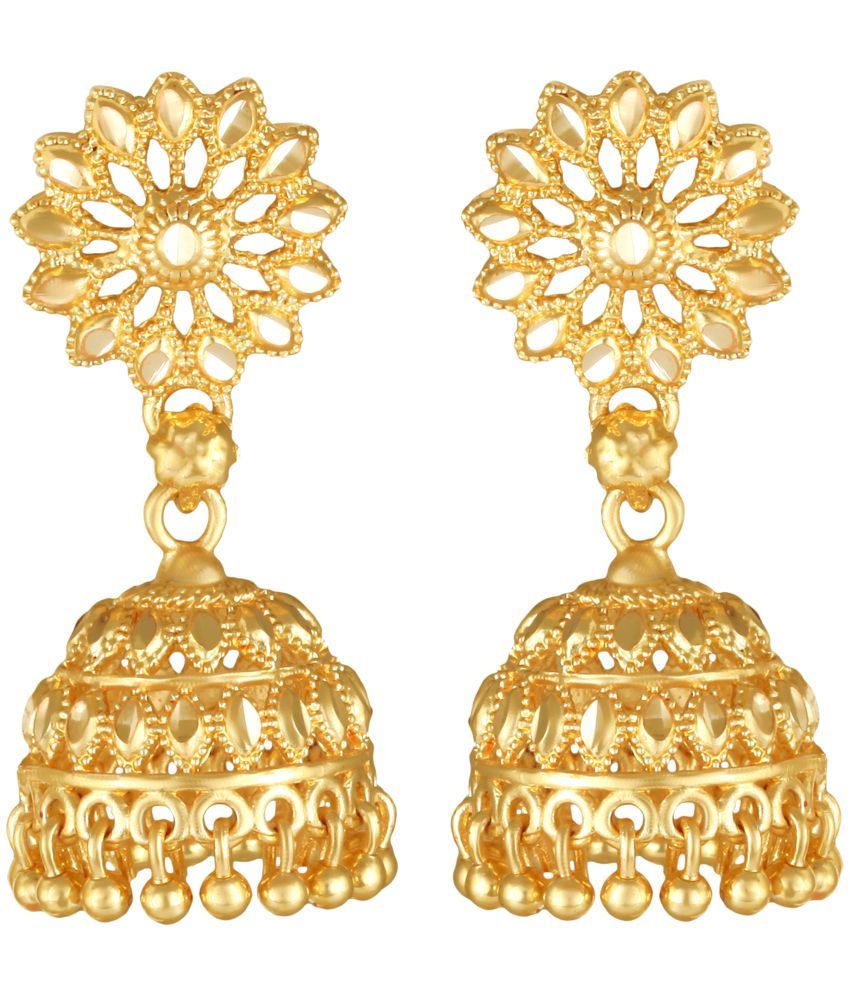     			VIVASTRI Golden Jhumki Earrings ( Pack of 1 )