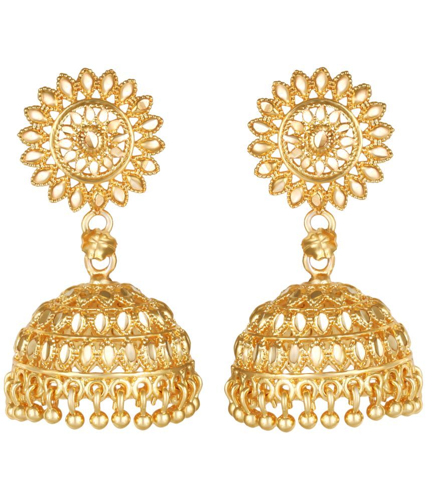     			VIVASTRI Golden Jhumki Earrings ( Pack of 1 )