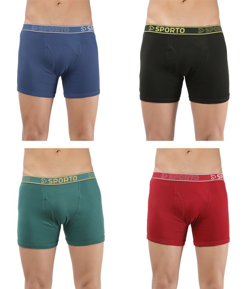     			SPORTO Multicolor Cotton Men's Trunks ( Pack of 4 )