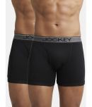 Jockey 8009 Men Super Combed Cotton Rib Solid Boxer Brief - Black (Pack of 2)