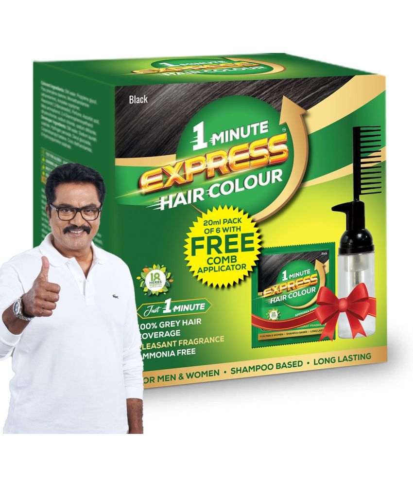     			1MINUTE EXPRESS HAIR COLOUR Ammonia Free Permanent Hair Color 1 mL Black