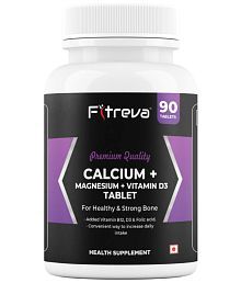 Fitreva Calcium+Magnesium+Vitamin D3 Tablets for Healthy and Strong Bone 90 no.s Unflavoured Minerals Tablets