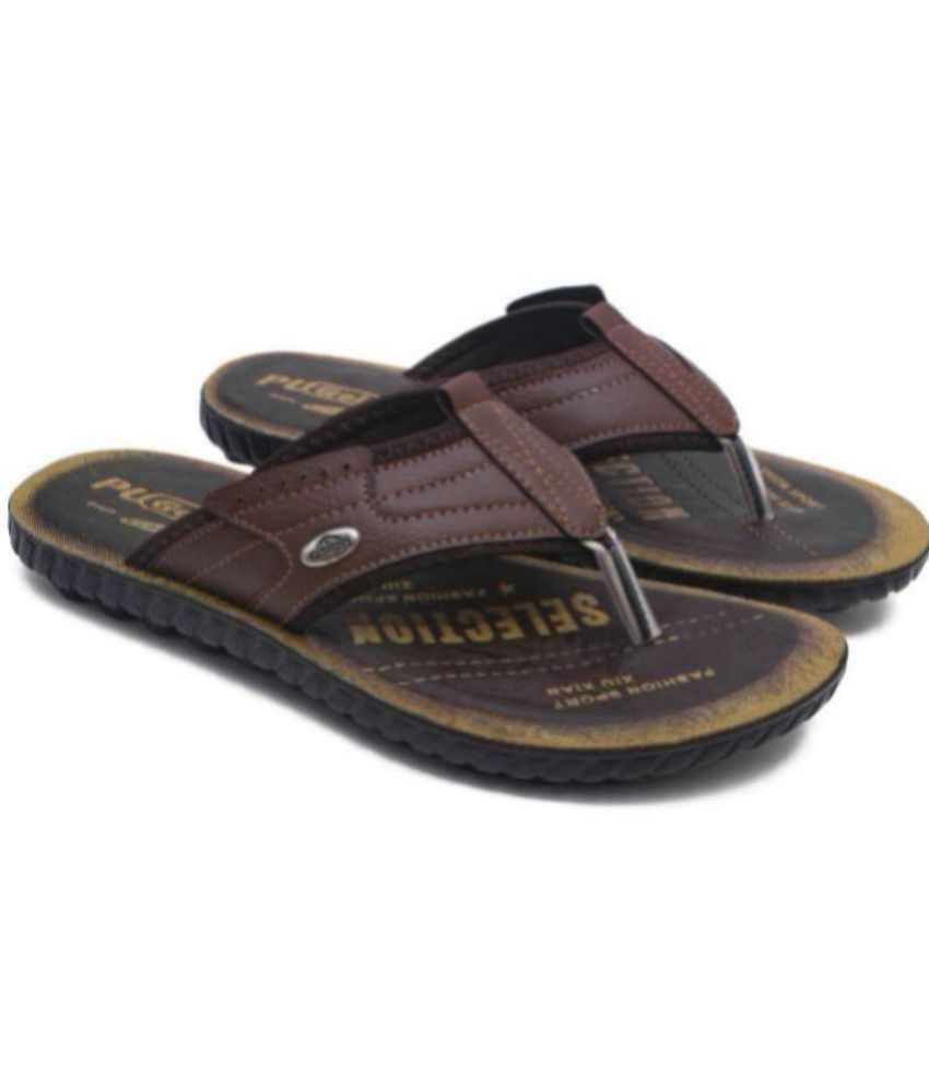     			ASIAN Brown Men's Thong Flip Flop