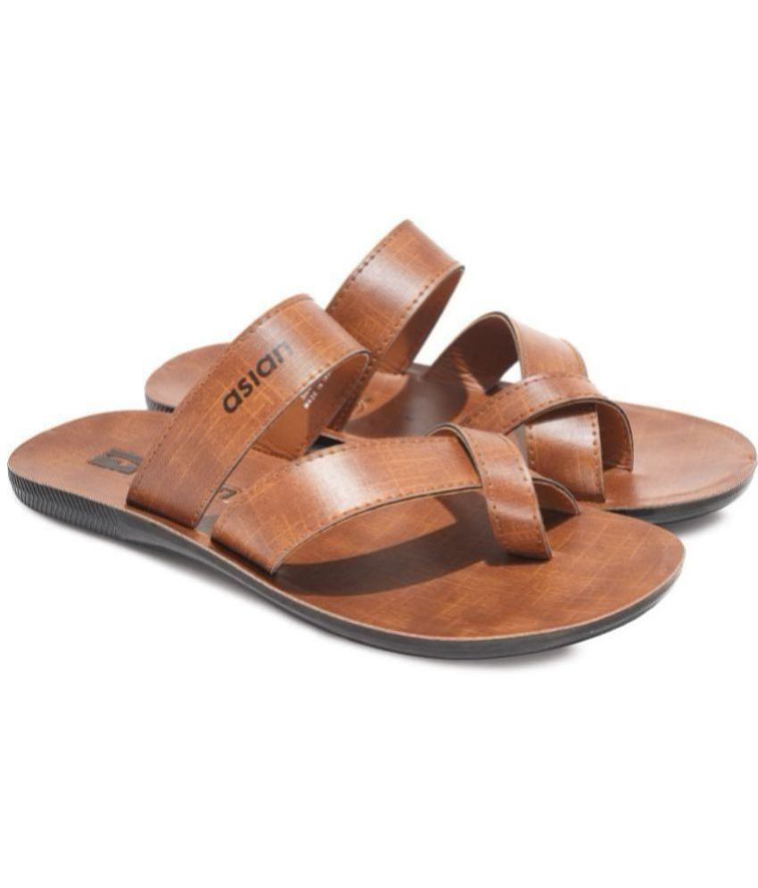     			ASIAN Tan Men's Leather Slipper