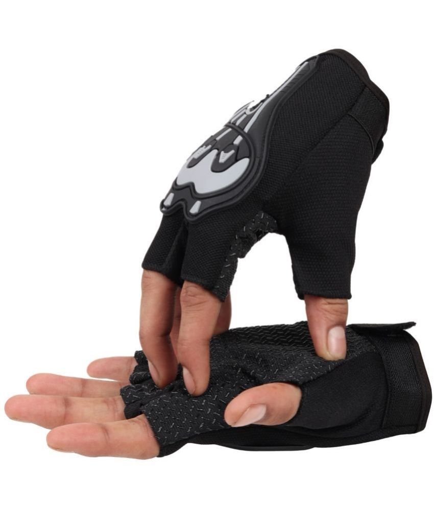     			Auto Hub Half Fingers Nylon Riding Gloves ( Pair of 1 )