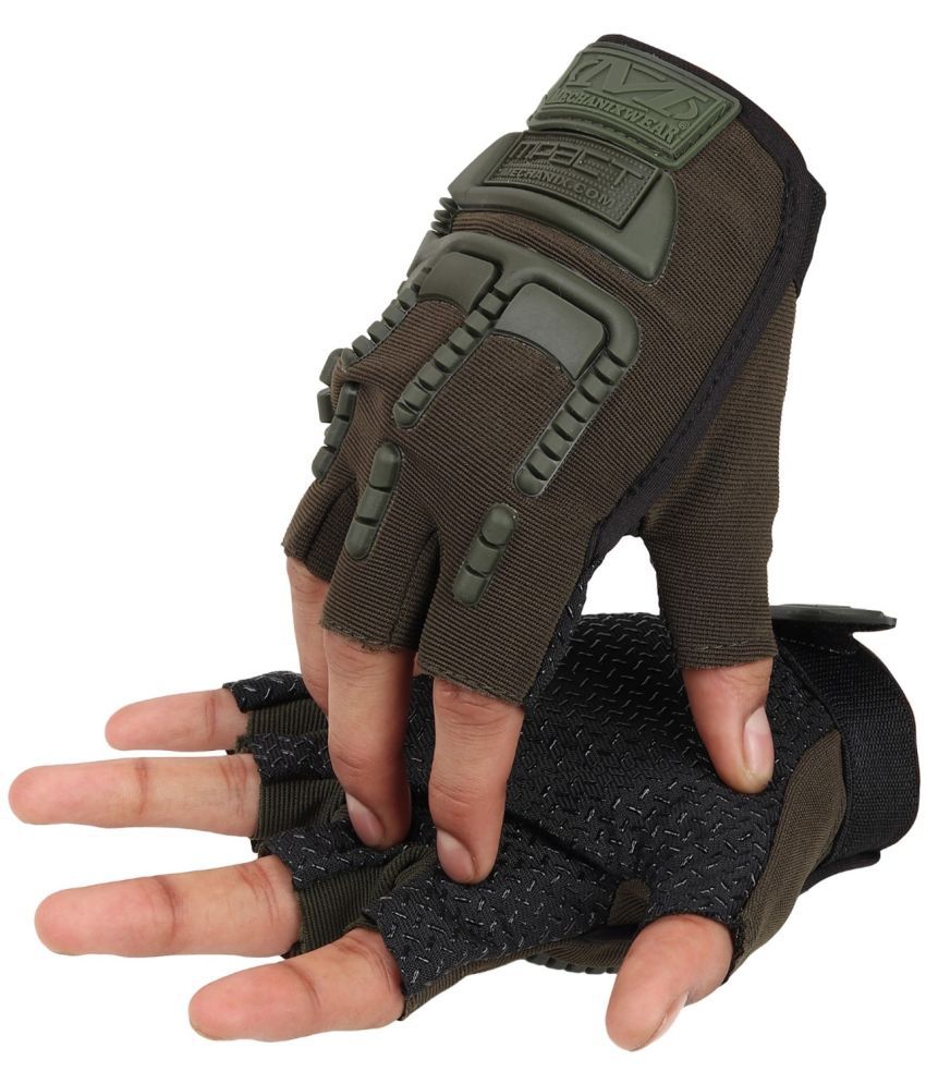     			Auto Hub Half Fingers Polyester Riding Gloves ( Pair of 1 )