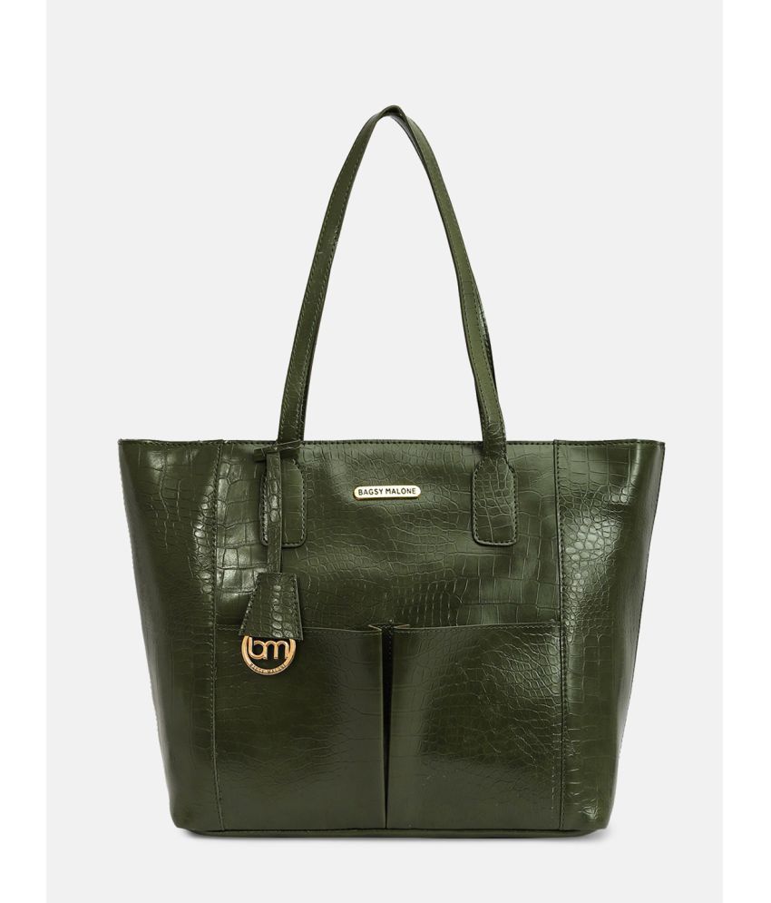     			Bagsy Malone Olive PU Tote Bag