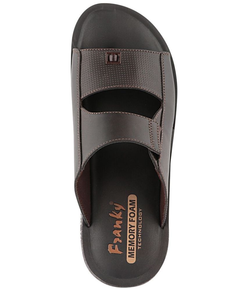     			Franky Brown Men's Leather Slipper