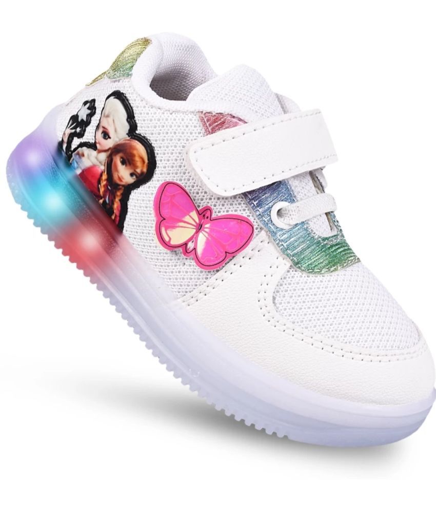     			GLOBIN - White Girl's LED Shoes ( 1 Pair )