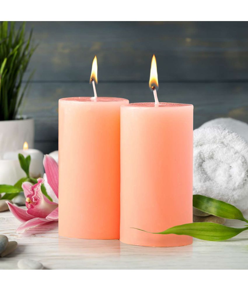     			Iris Home Fragrances Off-White Pomegranate Pillar Candle 10.1 cm ( Pack of 2 )
