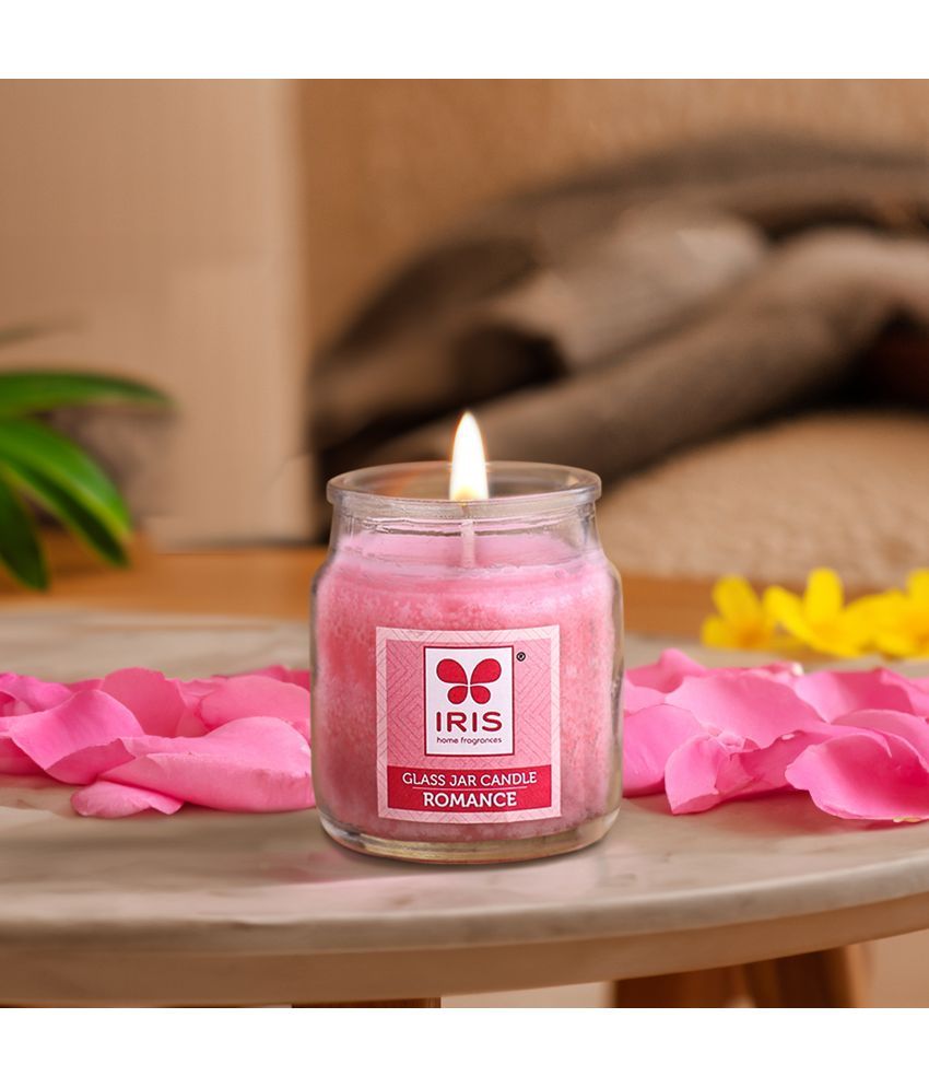     			Iris Home Fragrances Pink Romance Jar Candle 9 cm ( Pack of 3 )