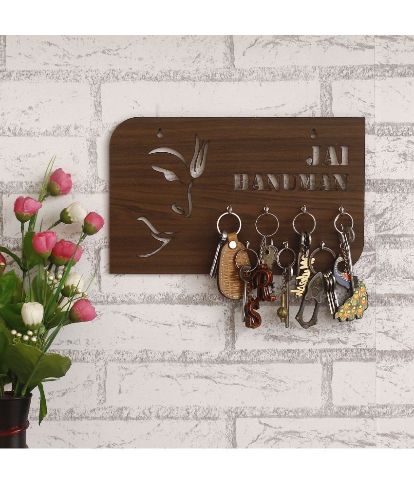     			JaipurCrafts Brown Wood Key Holder - Pack of 1