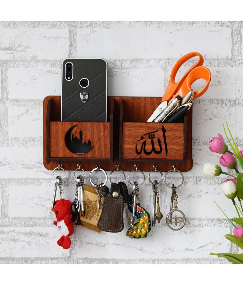     			JaipurCrafts Brown Wood Key Holder - Pack of 1