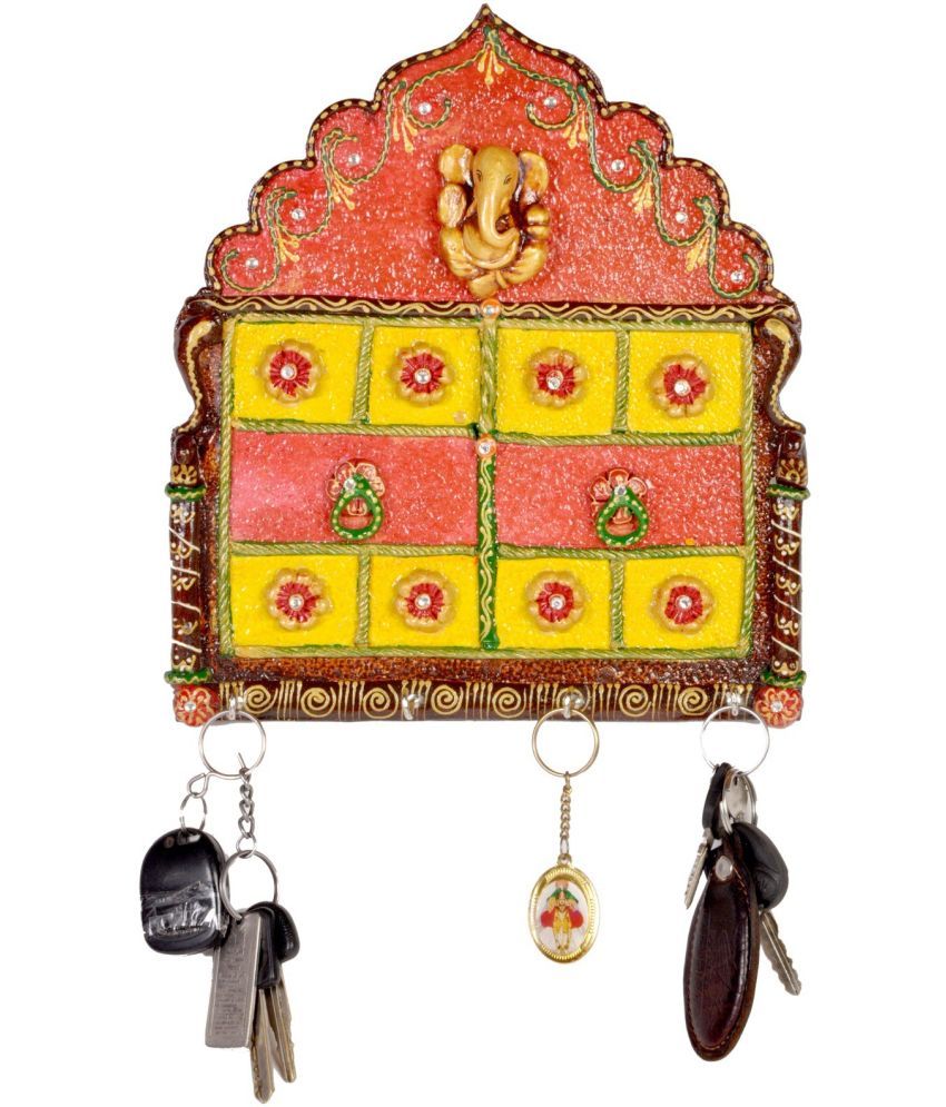     			JaipurCrafts Multicolour Wood Key Holder - Pack of 1