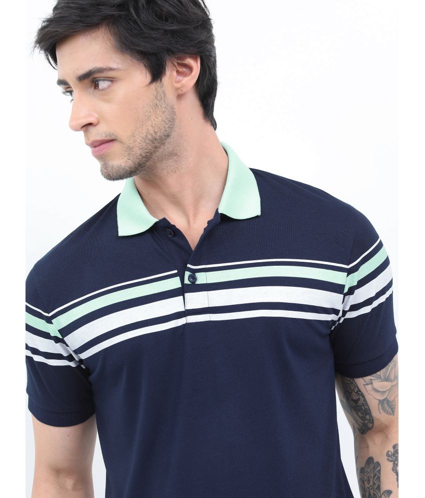     			Ketch Polyester Slim Fit Striped Half Sleeves Men's Polo T Shirt - Navy ( Pack of 1 )
