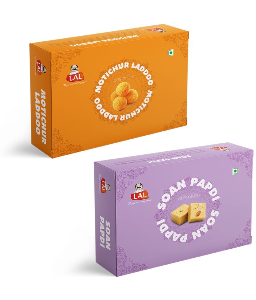     			Lal Sweets Soan Papdi Premium 400g and Motichur Laddoo 400g