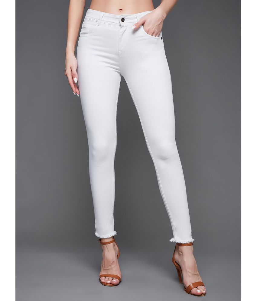     			Miss Chase - White Denim Skinny Fit Women's Jeans ( Pack of 1 )