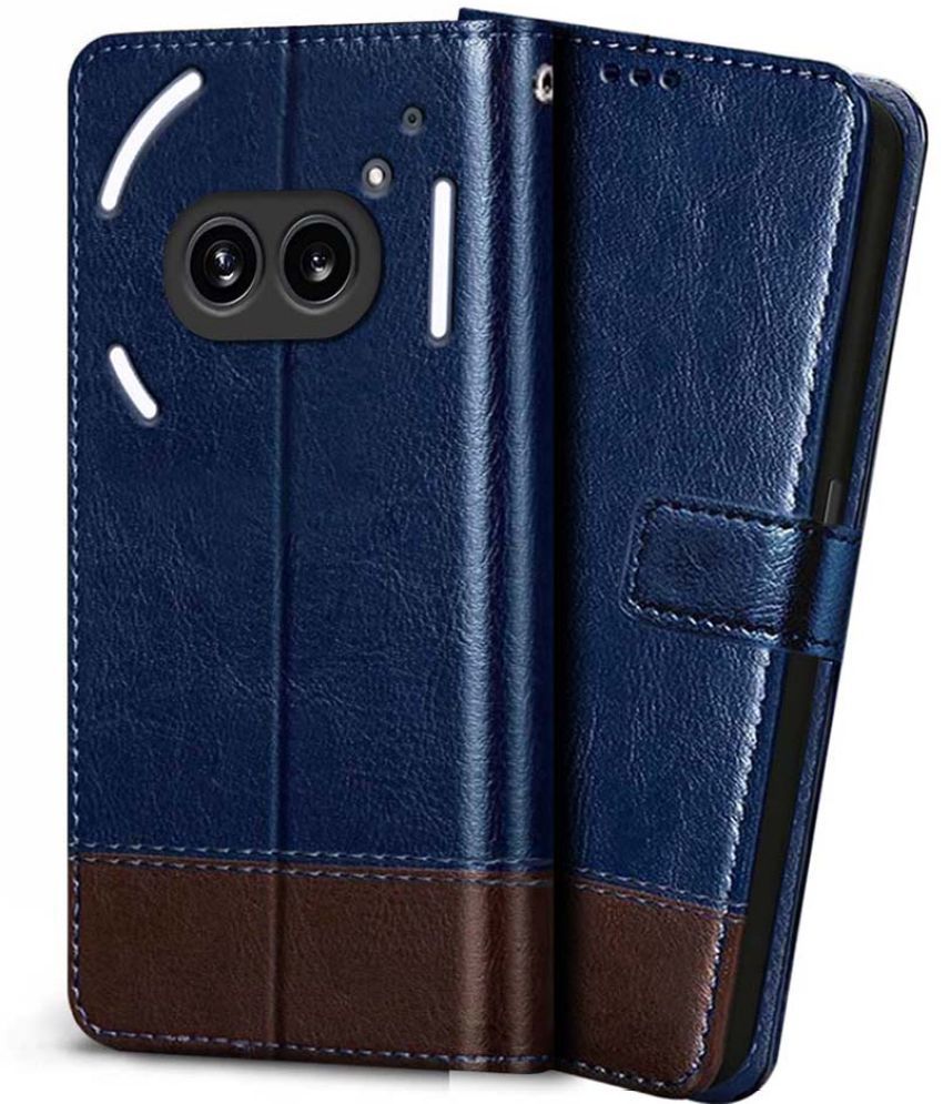     			NBOX Blue Flip Cover Leather Compatible For Nothing Phone 2 ( Pack of 1 )