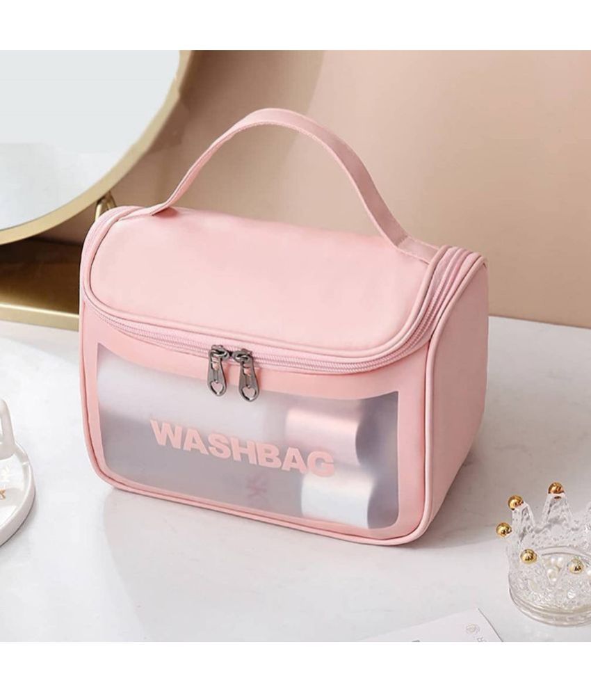     			Saykhus Pink Travel Toiletry Bag for Cosmetics