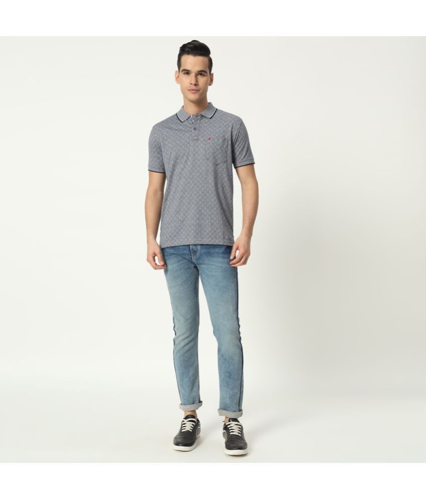     			TAB91 Cotton Blend Regular Fit Checks Half Sleeves Men's Polo T Shirt - Dark Grey ( Pack of 1 )