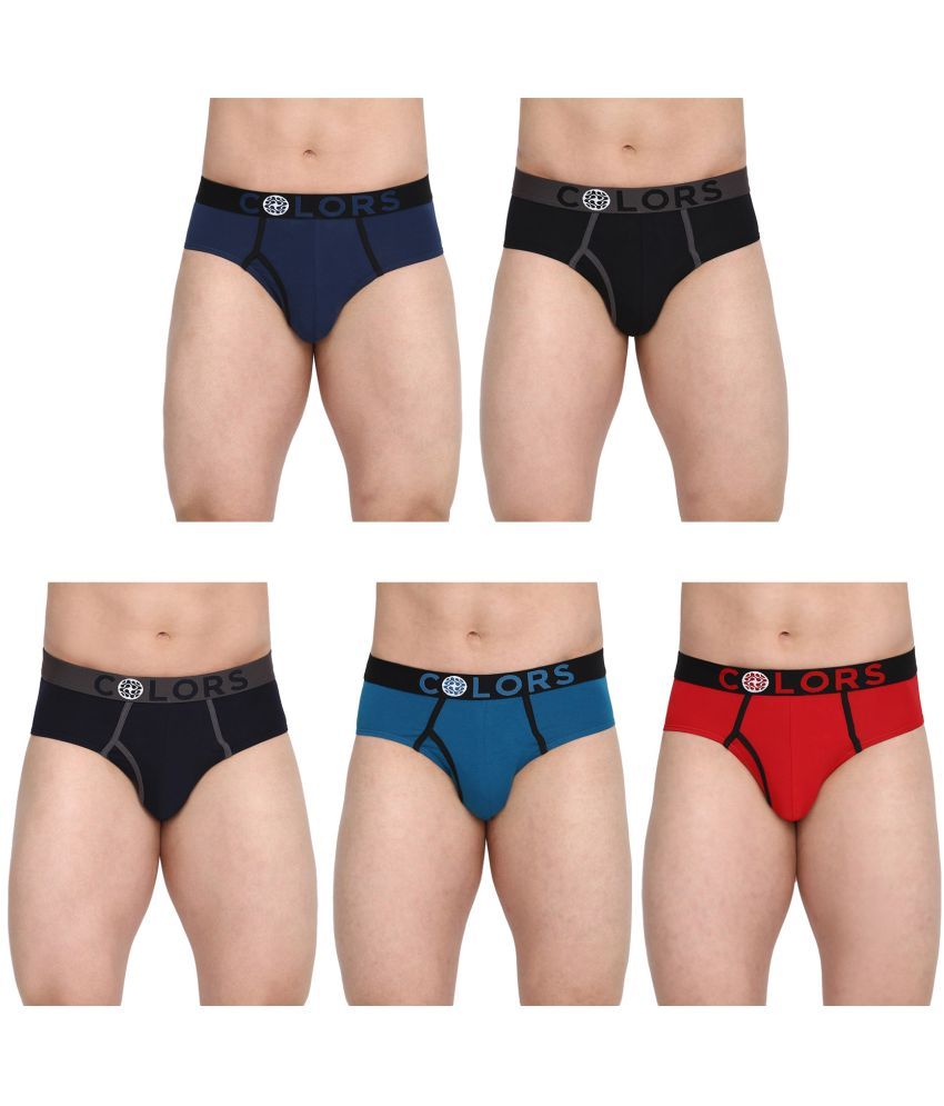     			COLORS by Rupa Frontline Multicolor Cotton Men's Briefs ( Pack of 5 )