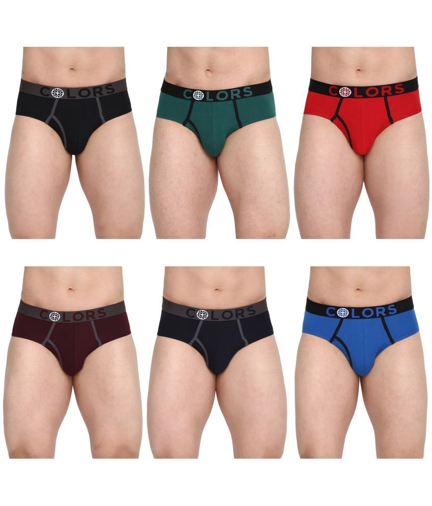     			COLORS by Rupa Frontline Multicolor Cotton Men's Briefs ( Pack of 6 )