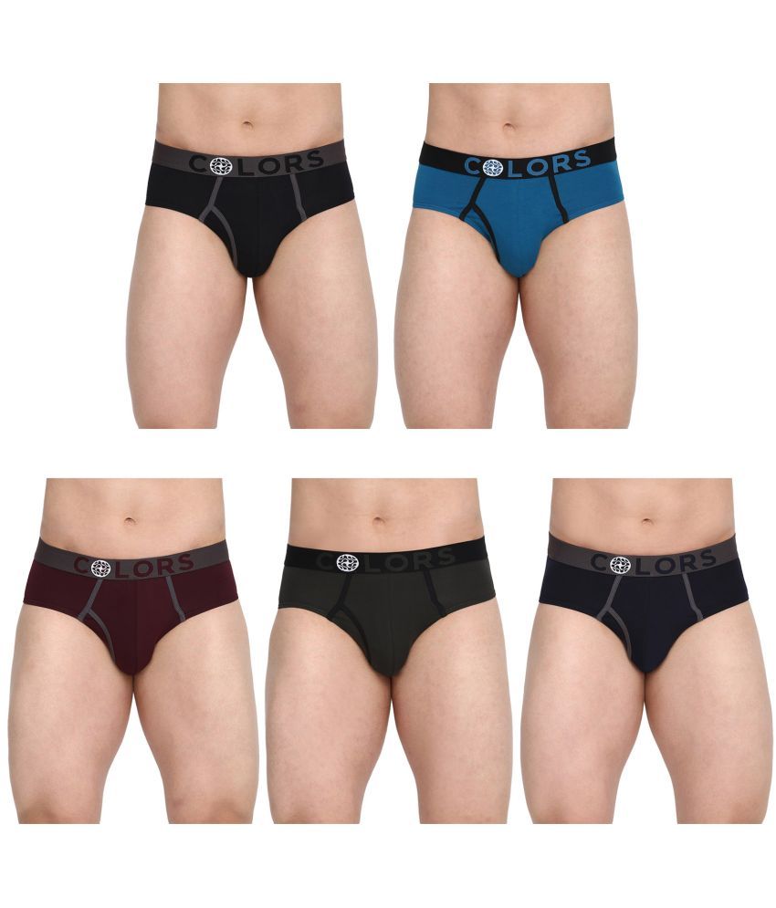     			COLORS by Rupa Frontline Multicolor Cotton Men's Briefs ( Pack of 5 )