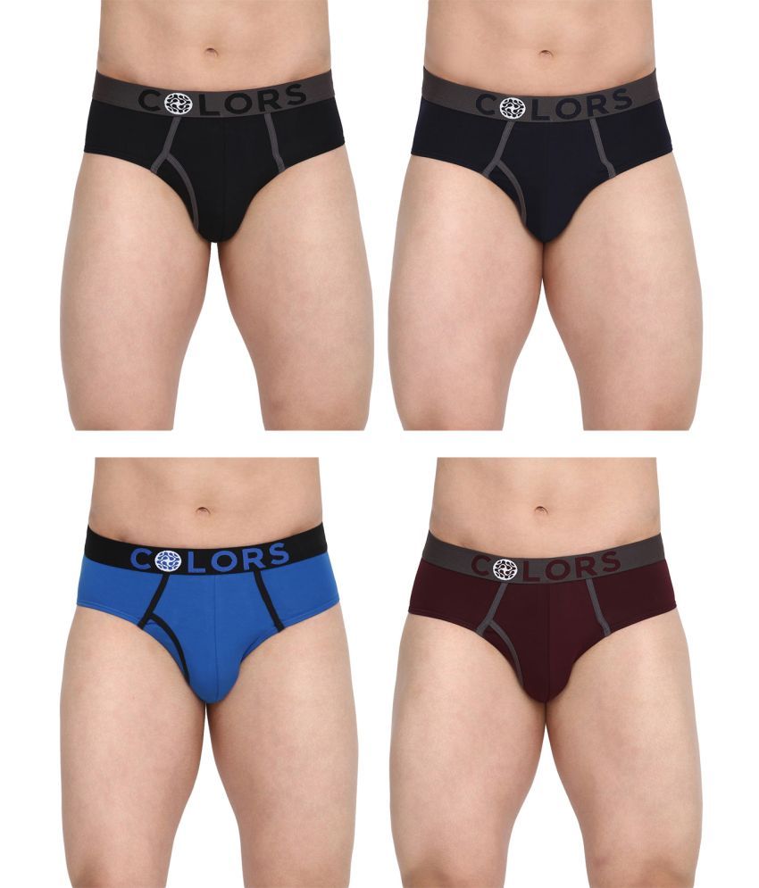     			COLORS by Rupa Frontline Multicolor Cotton Men's Briefs ( Pack of 4 )