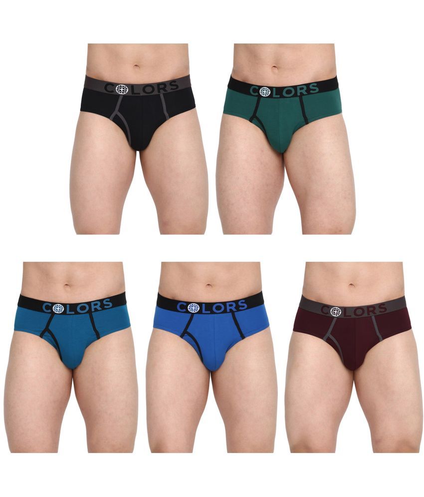     			COLORS by Rupa Frontline Multicolor Cotton Men's Briefs ( Pack of 5 )