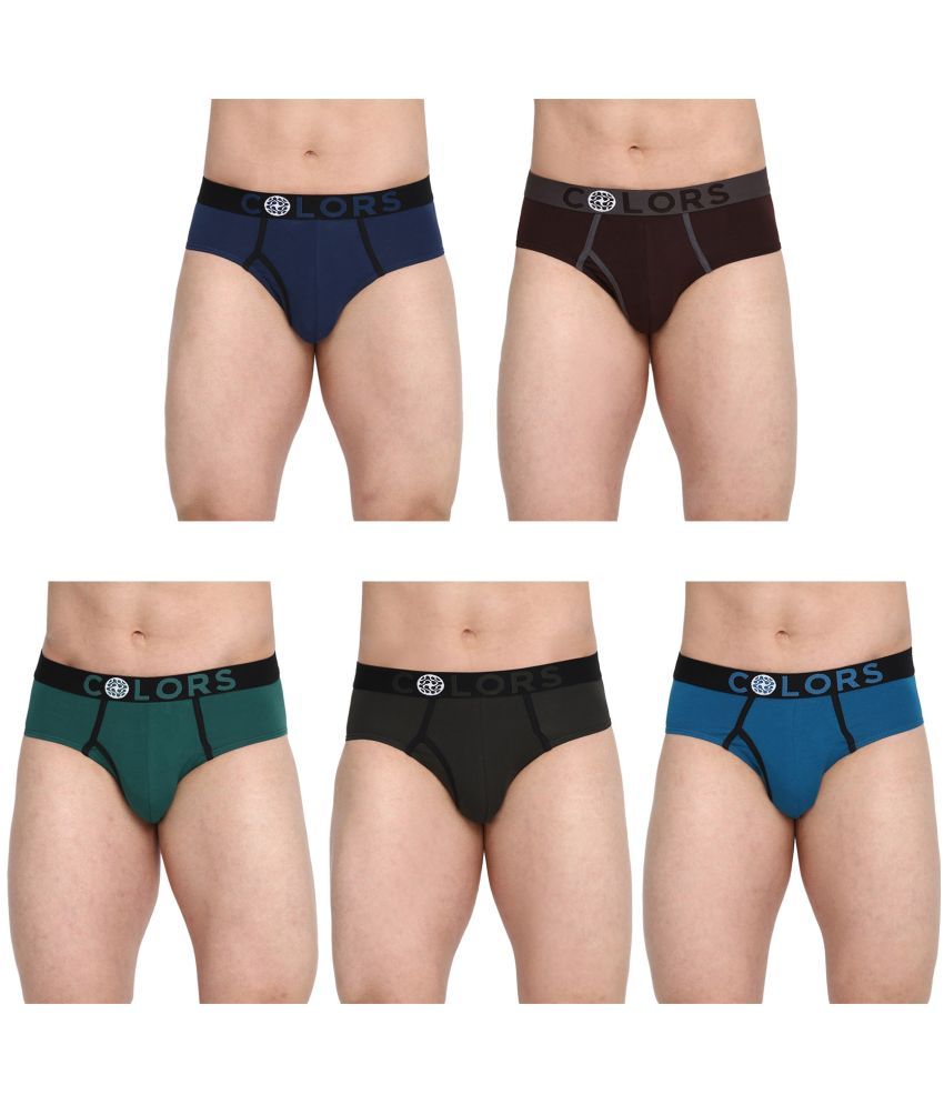     			COLORS by Rupa Frontline Multicolor Cotton Men's Briefs ( Pack of 5 )