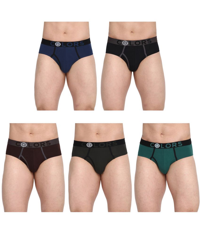     			COLORS by Rupa Frontline Multicolor Cotton Men's Briefs ( Pack of 5 )