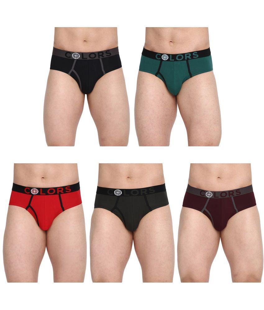     			COLORS by Rupa Frontline Multicolor Cotton Men's Briefs ( Pack of 5 )