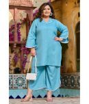 PrettyPlus by Desinoor.com Blue Solid Palazzo Top Set