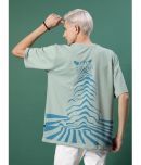 Rigo Cotton Oversized Fit Printed Half Sleeves Men's T-Shirt - Green ( Pack of 1 )