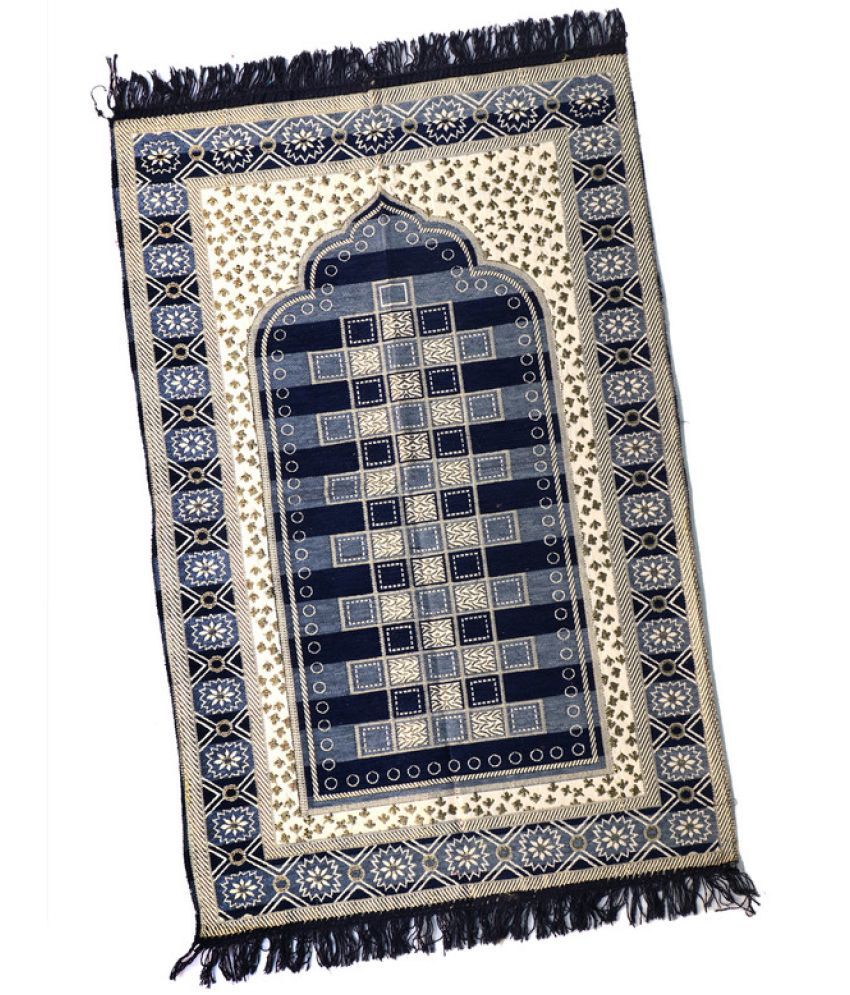     			ADIRNY Blue Single Regular Cotton Prayer Mat ( 110 X 70 cm )