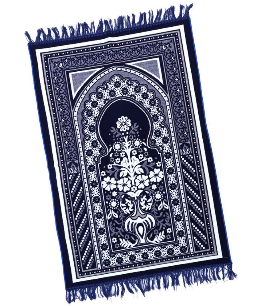     			ADIRNY Blue Single Regular Velvet Prayer Mat ( 110 X 70 cm )