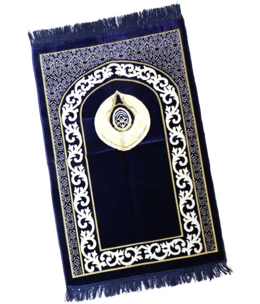     			ADIRNY Blue Single Regular Velvet Prayer Mat ( 110 X 70 cm )