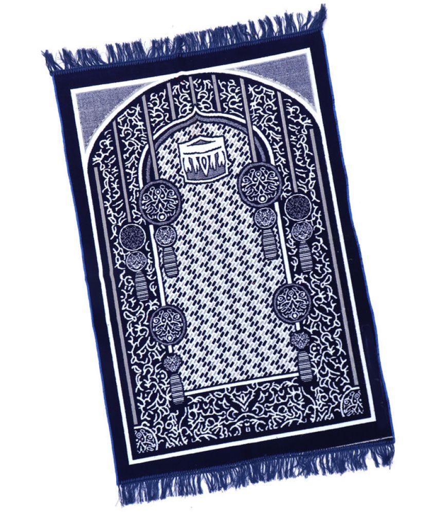     			ADIRNY Blue Single Regular Velvet Prayer Mat ( 110 X 70 cm )