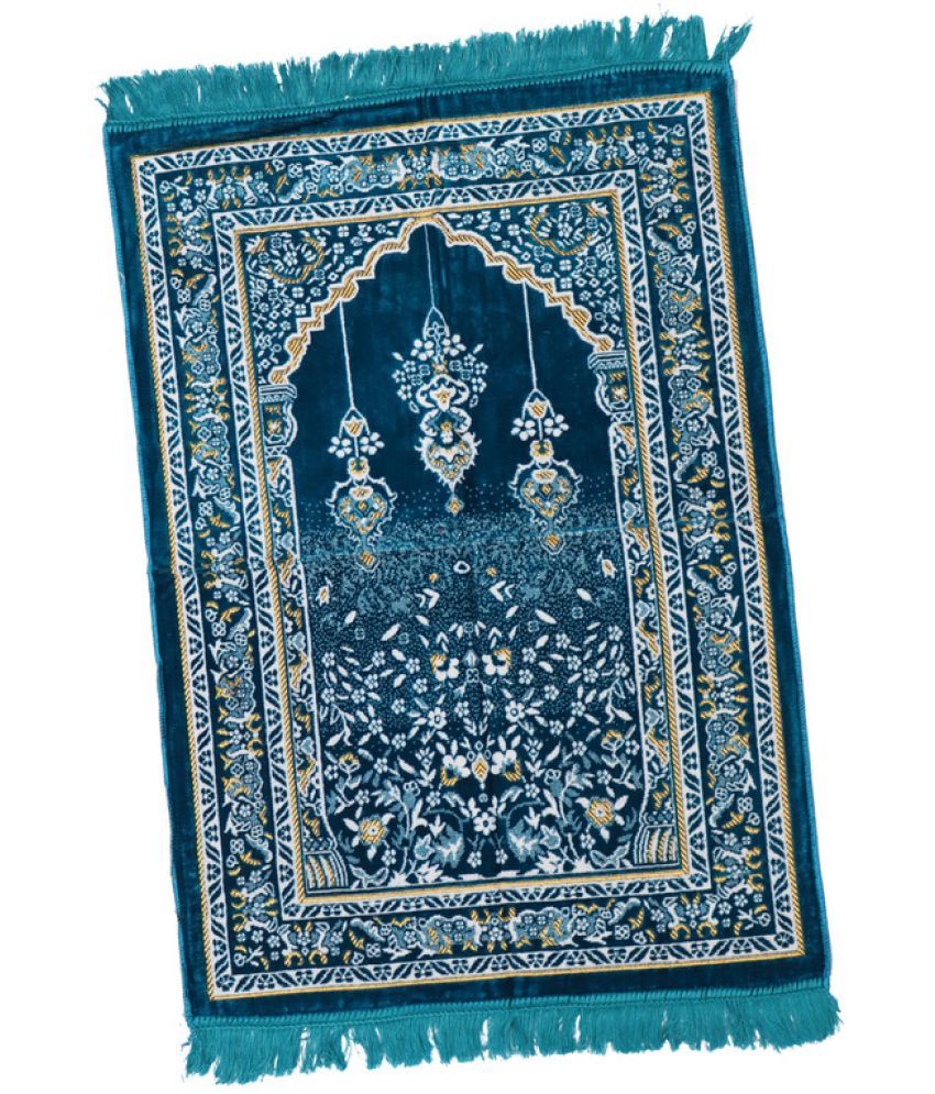     			ADIRNY Blue Single Regular Velvet Prayer Mat ( 110 X 70 cm )