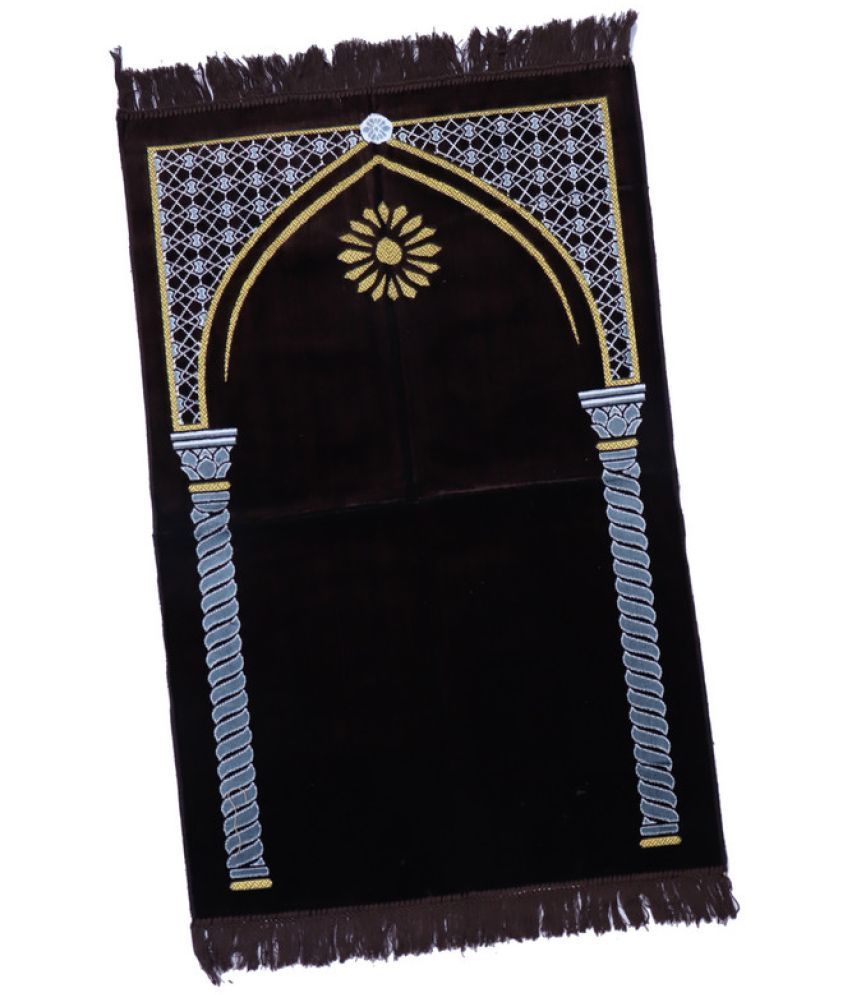     			ADIRNY Brown Single Regular Velvet Prayer Mat ( 110 X 70 cm )