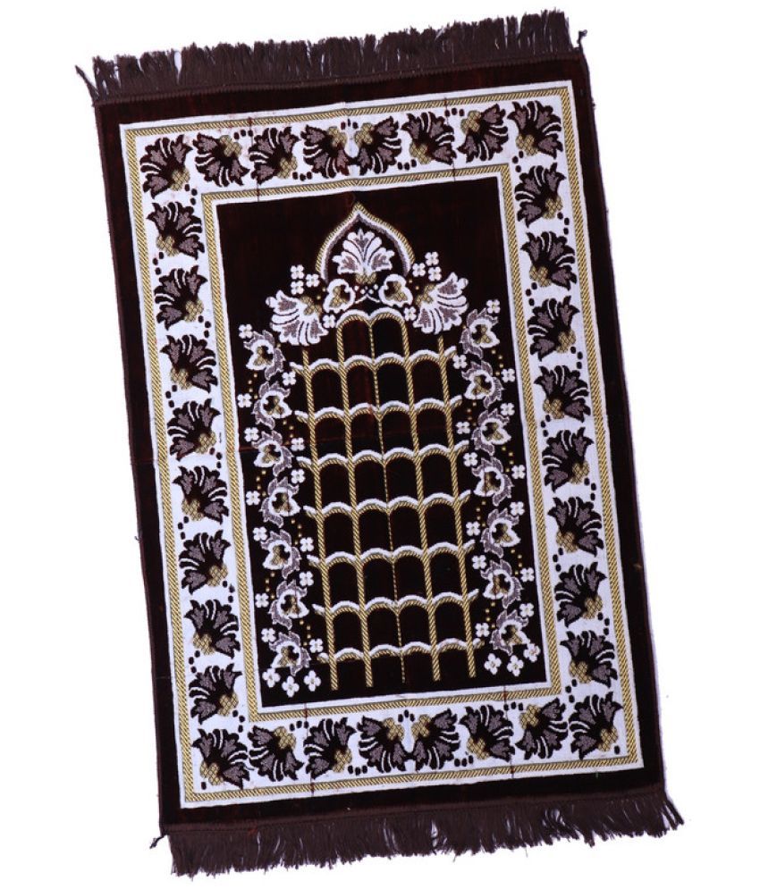     			ADIRNY Brown Single Regular Velvet Prayer Mat ( 110 X 70 cm )