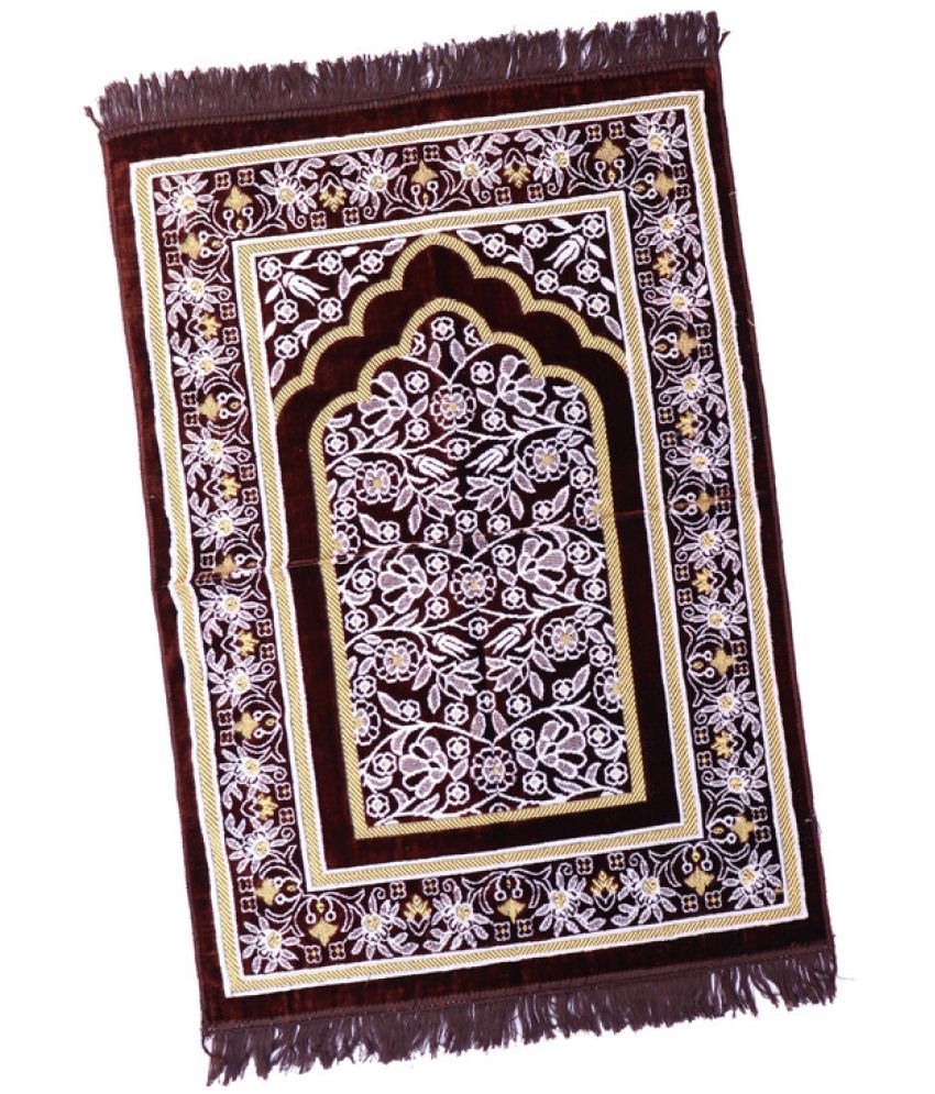     			ADIRNY Brown Single Regular Velvet Prayer Mat ( 110 X 70 cm )