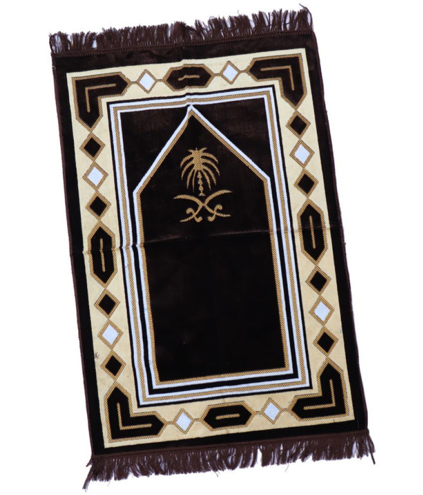     			ADIRNY Brown Single Regular Velvet Prayer Mat ( 110 X 70 cm )