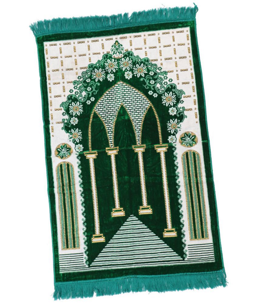    			ADIRNY Green Single Regular Velvet Prayer Mat ( 110 X 70 cm )