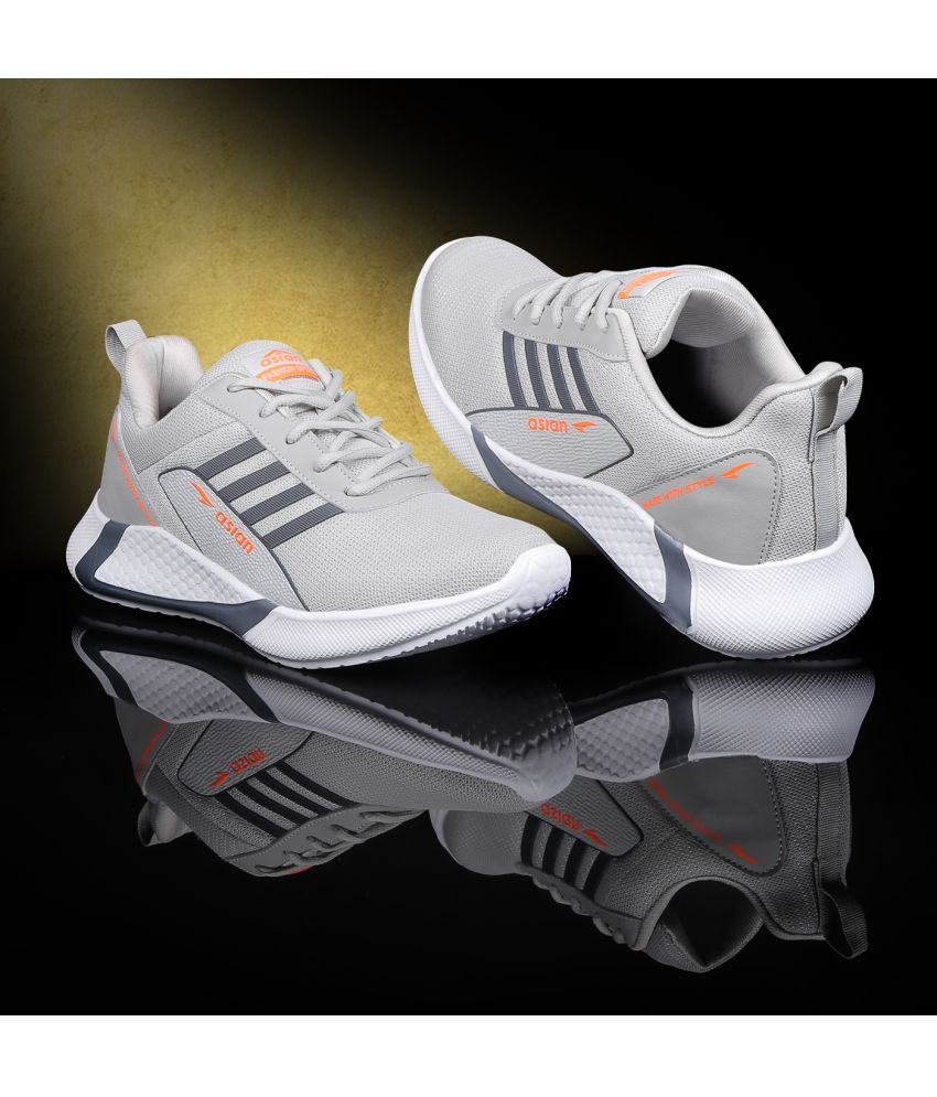     			ASIAN BATTLE Light Grey Men's Sports Running Shoes