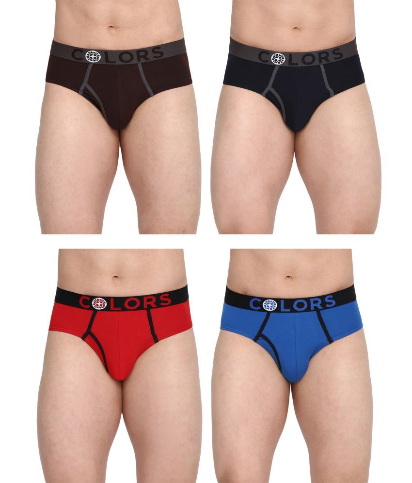     			COLORS by Rupa Frontline Multicolor Cotton Men's Briefs ( Pack of 4 )