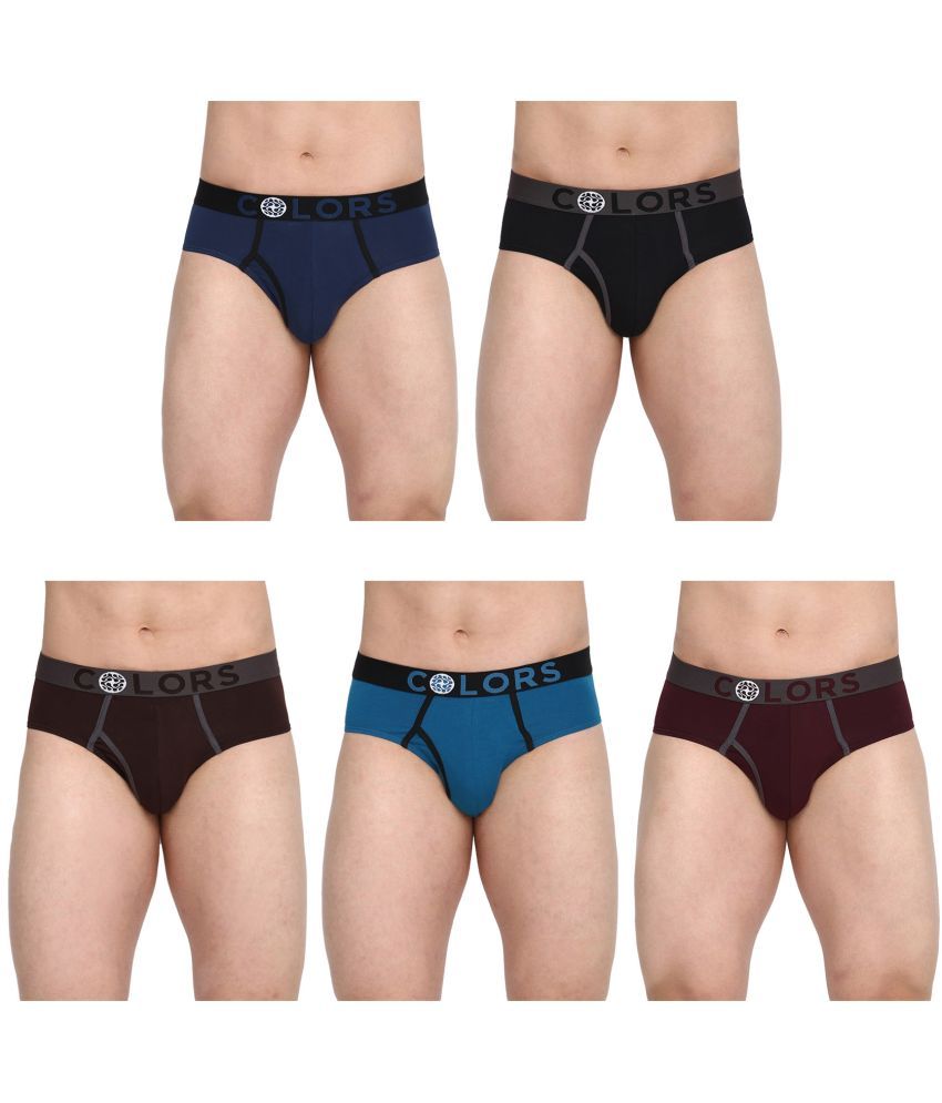     			COLORS by Rupa Frontline Multicolor Cotton Men's Briefs ( Pack of 5 )