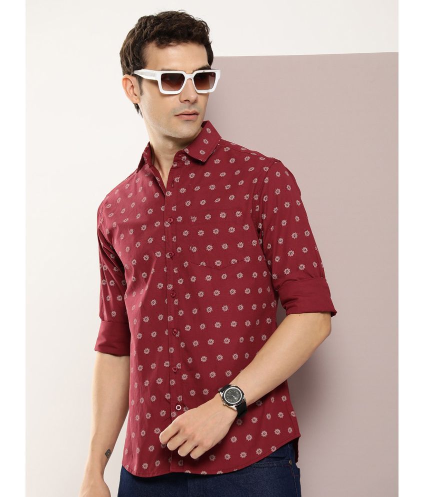     			Dillinger 100% Cotton Regular Fit Printed Full Sleeves Men's Casual Shirt - Maroon ( Pack of 1 )