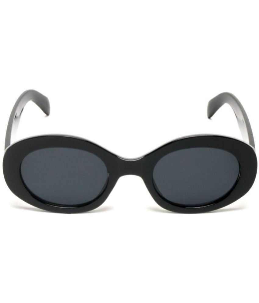     			MESPEE Black Oval Sunglasses ( Pack of 1 )